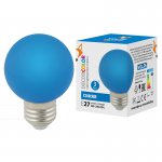 Лампа светодиодная Volpe LED-G60-3W/BLUE/E27/FR/С