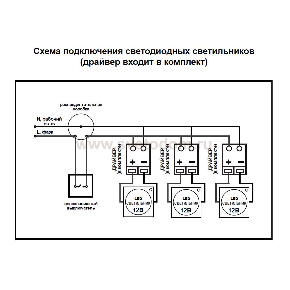 Схема подключения плафона