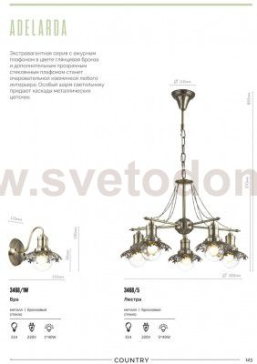 Светильник настенный бра Lumion 3468/1W ADELARDA