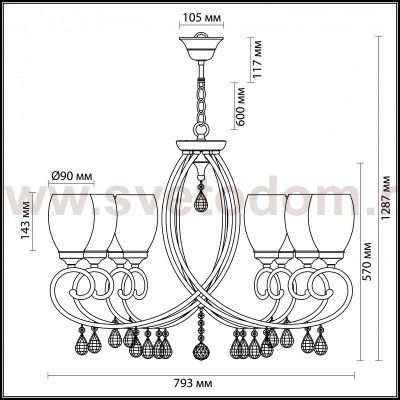 Люстра Odeon light 3923/8 MAGENTA