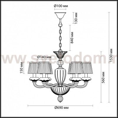 Люстра Odeon light 4184/6 SINTIA