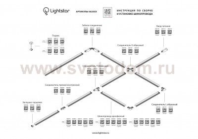 Трек двухконтактный однофазный Lightstar 502037 Barra