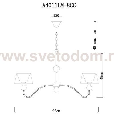 Люстра Arte Lamp A4011LM-8CC Turandot