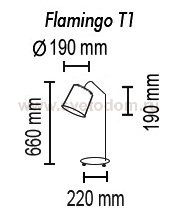 Настольная лампа Flamingo T1 12 01g, металл (черный) /ткань (белая),D22/H66,1xE14