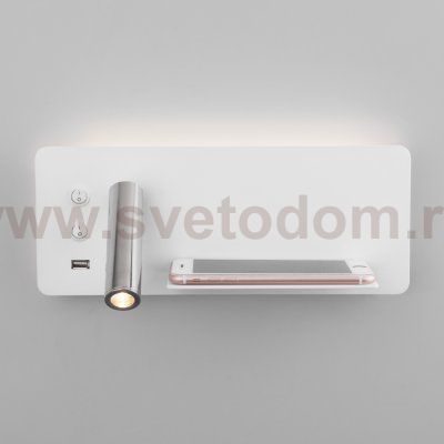 Настенный светодиодный светильник с USB Fant R LED (правый) MRL LED 1113 белый/хром Elektrostandard