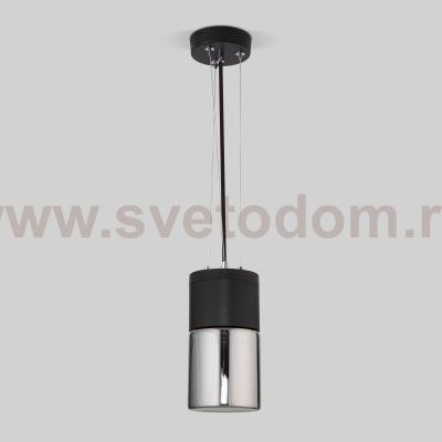 Уличный подвесной светодиодный светильник Roil чёрный/дымчатый плафон IP54 35125/H Elektrostandard