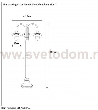 Светильник уличный столб Lucide 11873/03/97 ARUBA