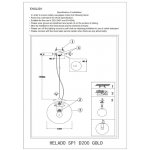 Светильник подвесной Crystal Lux HELADO SP1 D200 GOLD (0730/201)