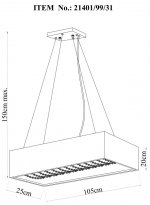 Подвесной светильник Lucide 21401/99/31 GLADIS