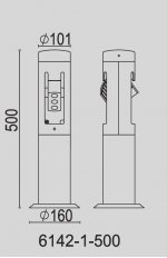 Светильник столб уличный 1 поворотный модуль Oasis Light W6142-1-500