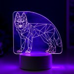 Светильник "Волк" LED RGB от сети 9,5х14,5х17 см